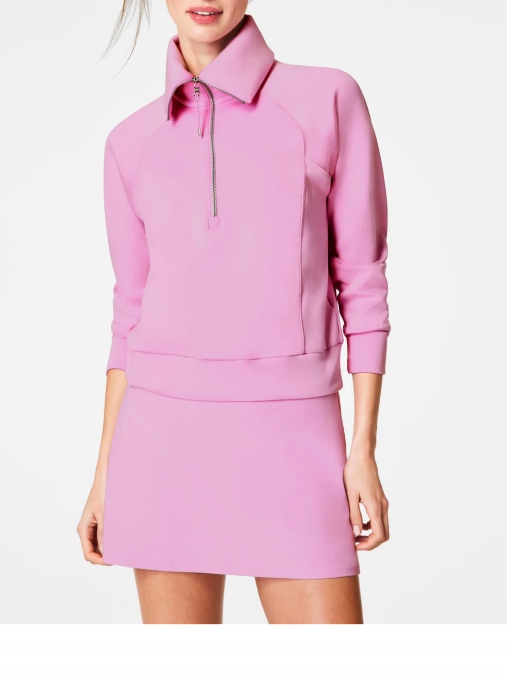 NWT SPANX Pink Half-Zip Pullover Sweatshirt